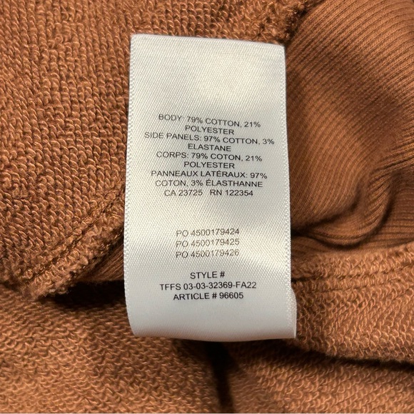 Aritzia TNA Brown Cozy Terry Fleece Full Zip Hoodie Boyfriend Fit Size Medium - Picture 5 of 7